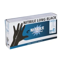 Нитрилни черни дълги ръкавици Nitril Long Black 30 см, 50 бр.