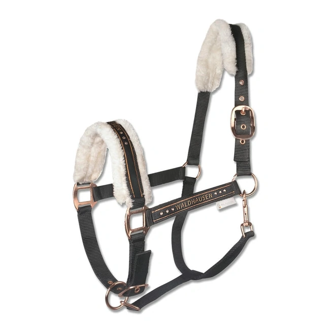Horse Headcollar with Fluffy Padding and Crystals - ELEGANT
