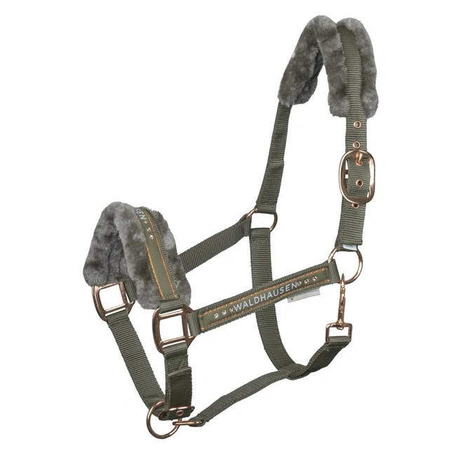 Horse Headcollar with Fluffy Padding and Crystals - ELEGANT